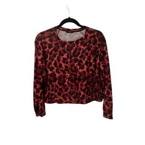 Terez Red Leopard Pullover -   beautiful - Size S
